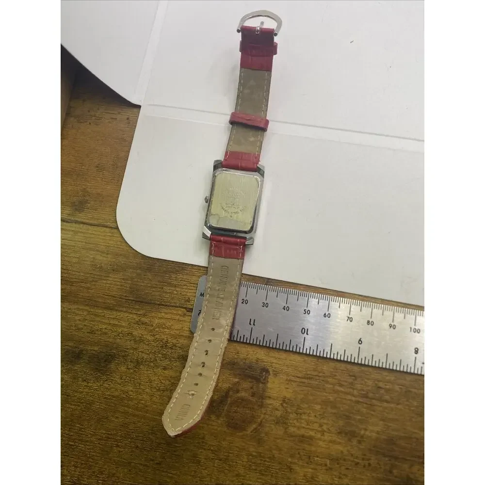 Embassy By Gruen Womens Red Band Tank Watch New Battery